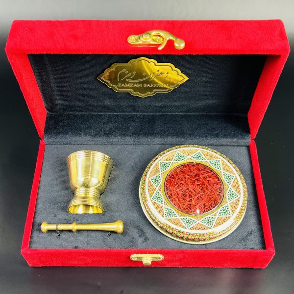 باكس هدية مخملي مع خاتم وهاون