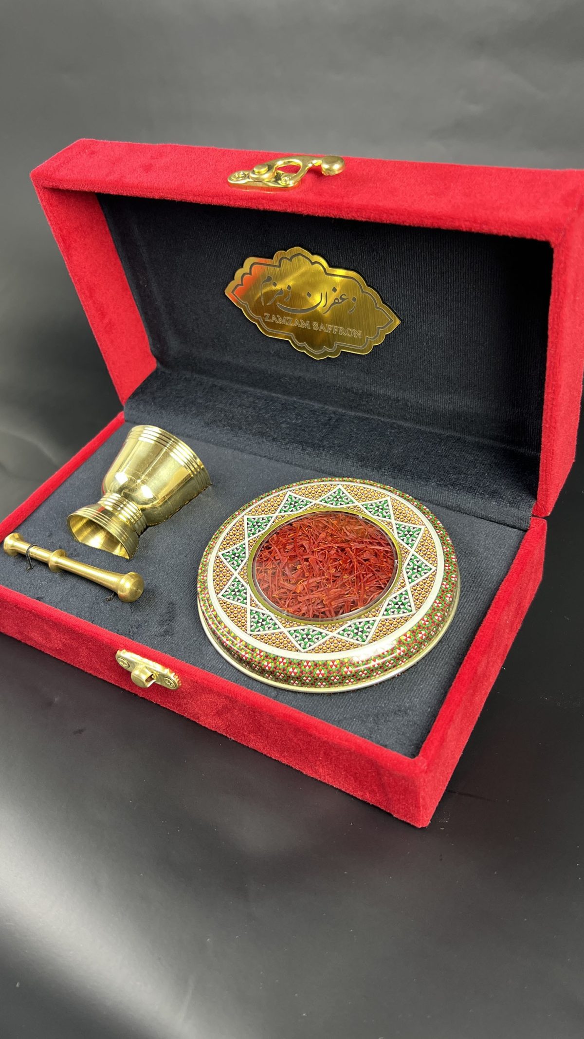 ⁦باكس هدية مخملي مع خاتم وهاون⁩ - الصورة ⁦4⁩