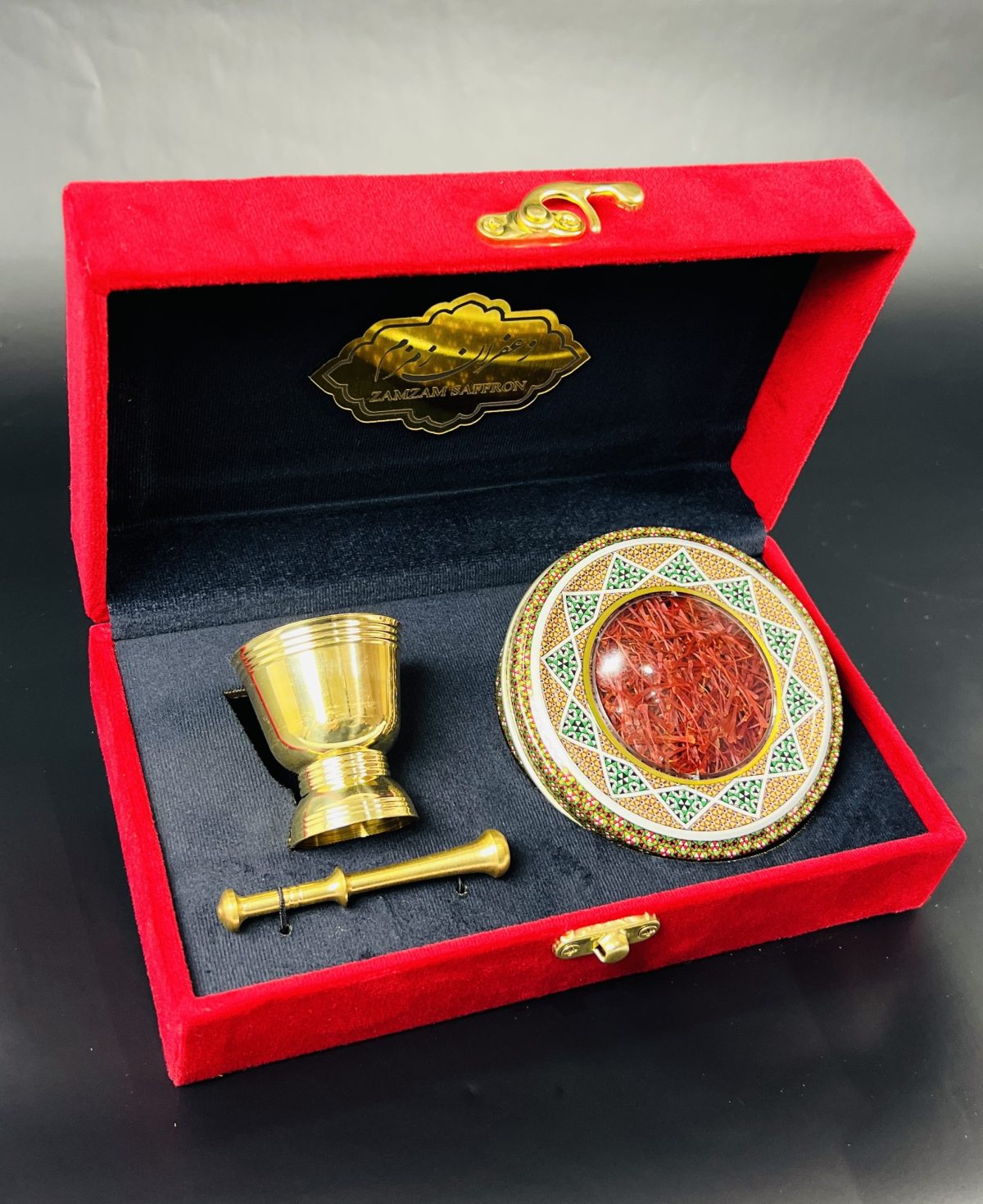 ⁦باكس هدية مخملي مع خاتم وهاون⁩ - الصورة ⁦2⁩