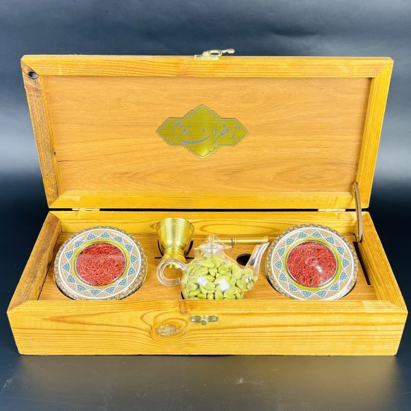 Wooden Gift Box – 2 Khatam & Teapot